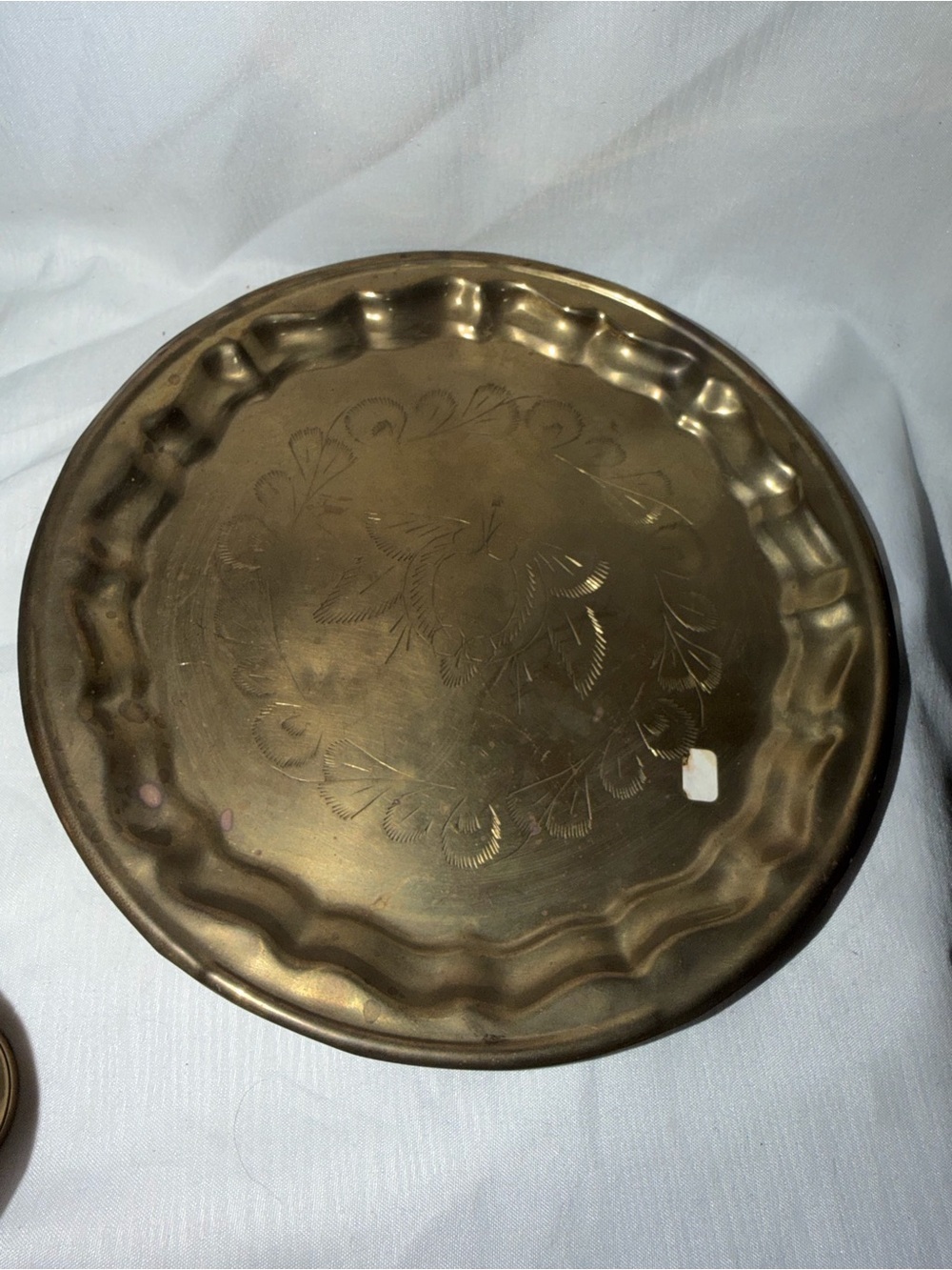 Vintage Etched Brass 3-Piece Coffee Set - Picture 2 of 16